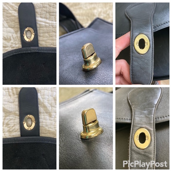 RARE Vintage 80’s Collector Condition Coach Courier Bag # 9800 in Black Leather. - Picture 6 of 16